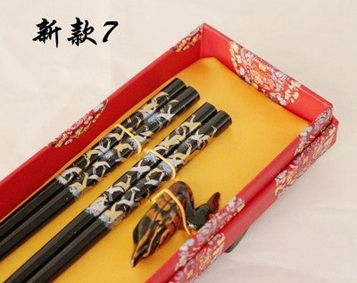 Hashis de madeira 2 pares com descanso características chinesas China Affairs apresenta melhor presente pauzinhos lembrança