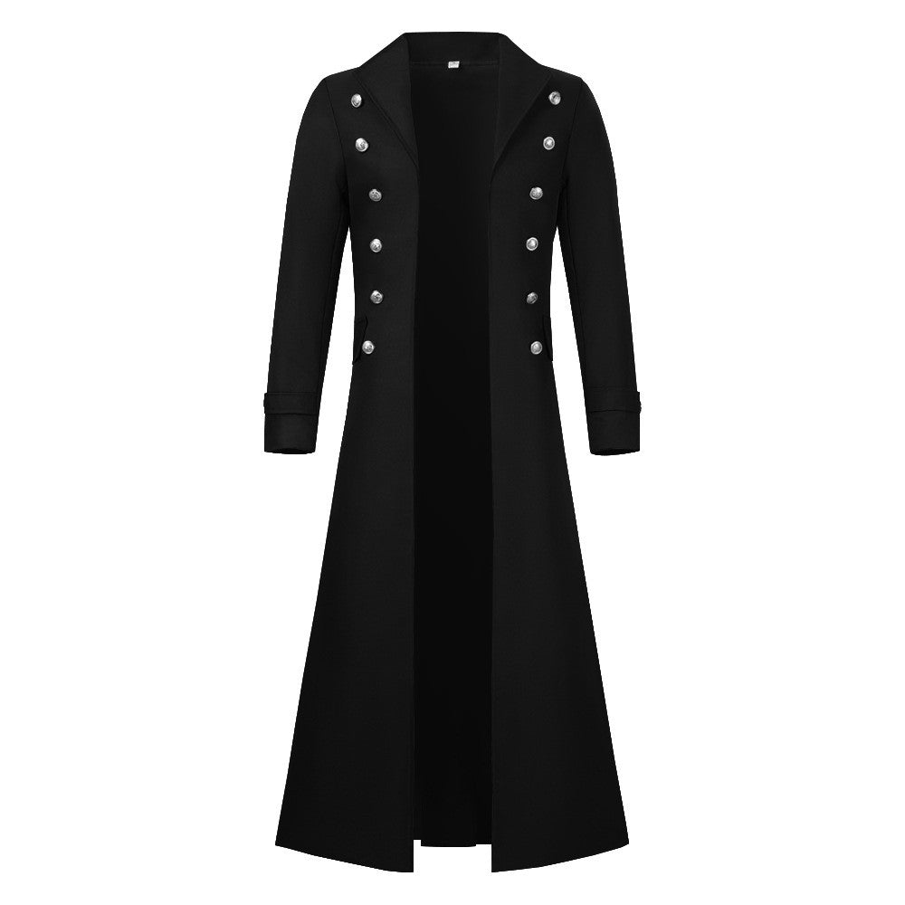 Medieval Steampunk Retro Gothic Coat Trench Coat Victorian Uniform Mid-length Men's Top