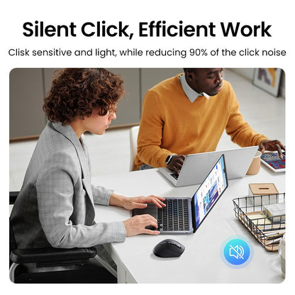 Mouse sem fio UGREEN de rolagem ultrarrápida Bluetooth 5.4 2.4G Ergonômico 5000DPI para MacBook Tablet Laptops Computadores PC