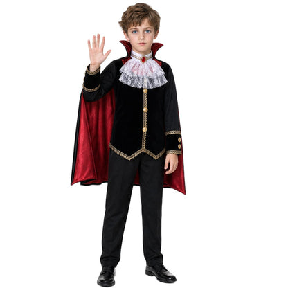 Adult Gothic Vampire Costume Set, Vampire Witch Role-Playing Outfit with Cape for Halloween Family Parties and Costumes