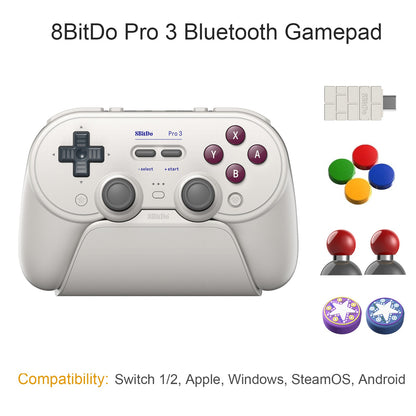 8BitDo Pro 3 Bluetooth Gamepad for Switch 1/2, Windows, Apple, Steam Special Edition Wireless Game Controller with TMR Joysticks