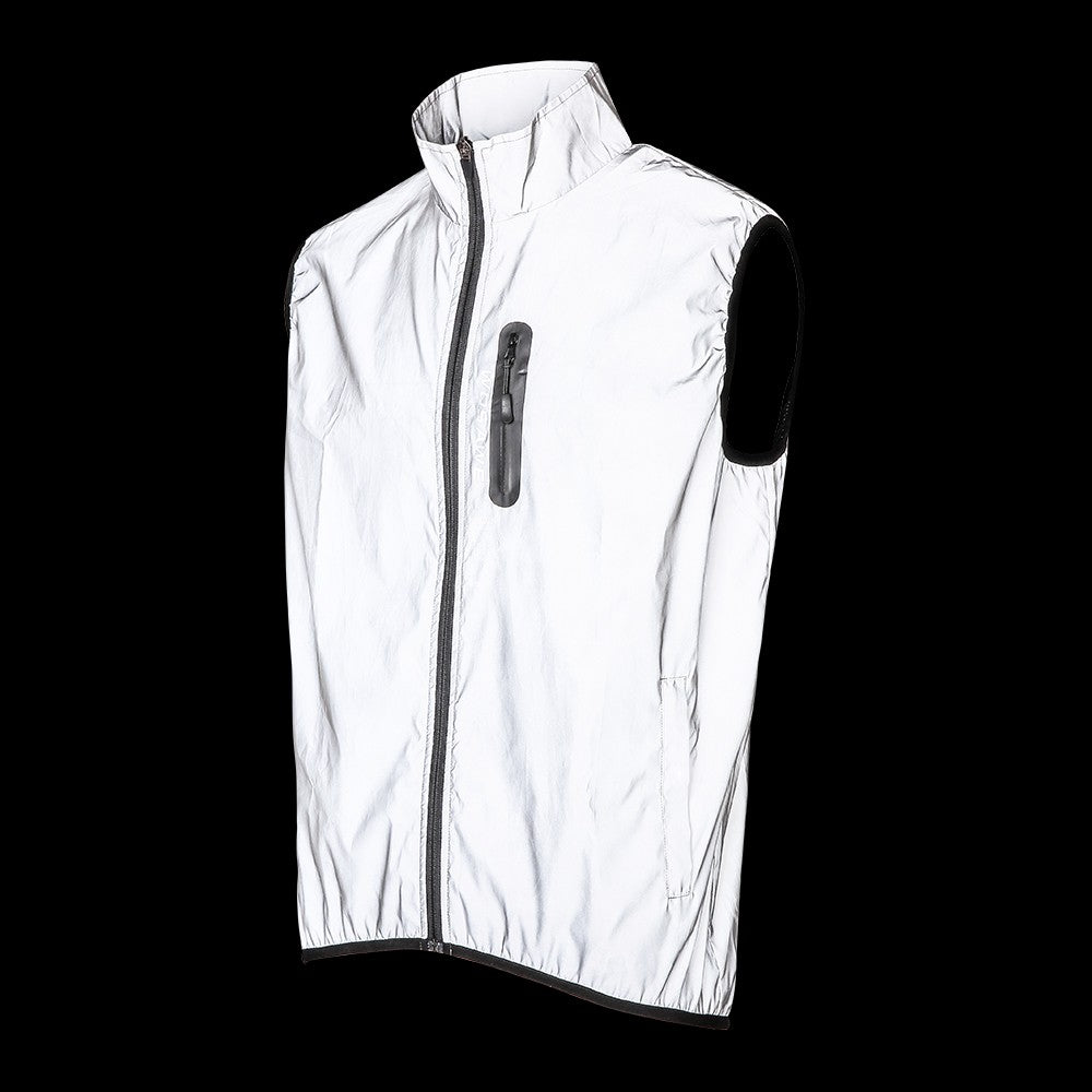 WOSAWE Full Reflective Jacket with Hoodie High Visibility Waterproof Wind Breaker Men Women Hiking Cycling Running Safety Vest