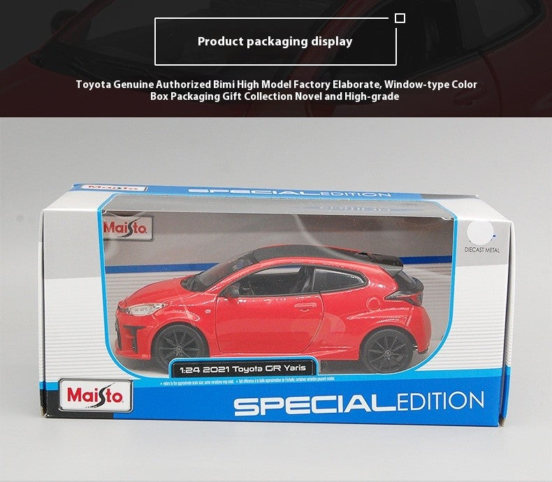 Maisto 1:24 Toyota GR Yaris Meritor 2021 Livery Alloy Diecast Model Red Rally Inspired Réplica Edição de Colecionador para Exibição Estática