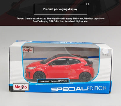 Maisto 1:24 Toyota GR Yaris Meritor 2021 Livery Alloy Diecast Model Red Rally Inspired Réplica Edição de Colecionador para Exibição Estática