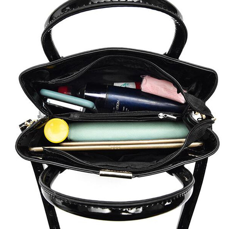 Ladies PU Leather Patent Leather Shoulder Crossbody Bag Women Luxury Designer Handbag Pruse Fashion Large Capacity Shopping Tote