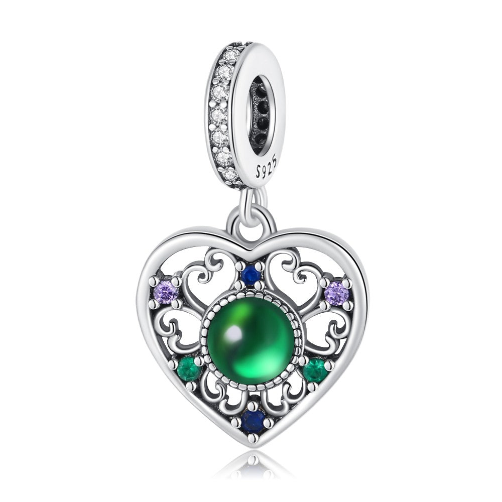 925 Sterling Silver Green Series Flower Tree Apple Pendant DIY Fine Beads Fit Original Charms Bracelet Women Jewelry Diy
