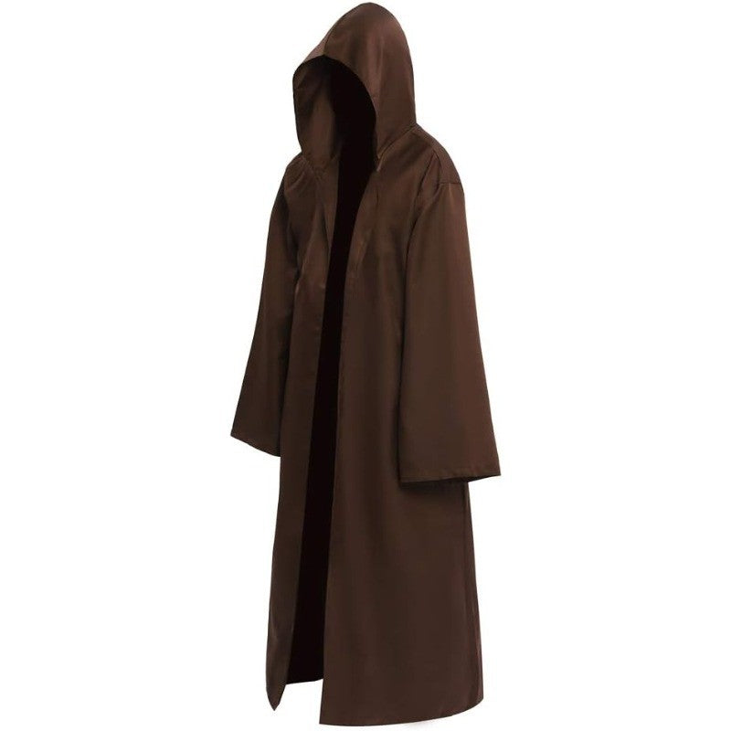 2024  Wizard Tunic Hooded Robe Halloween Cloak Cosplay Costumes Brown  cosplay costumes