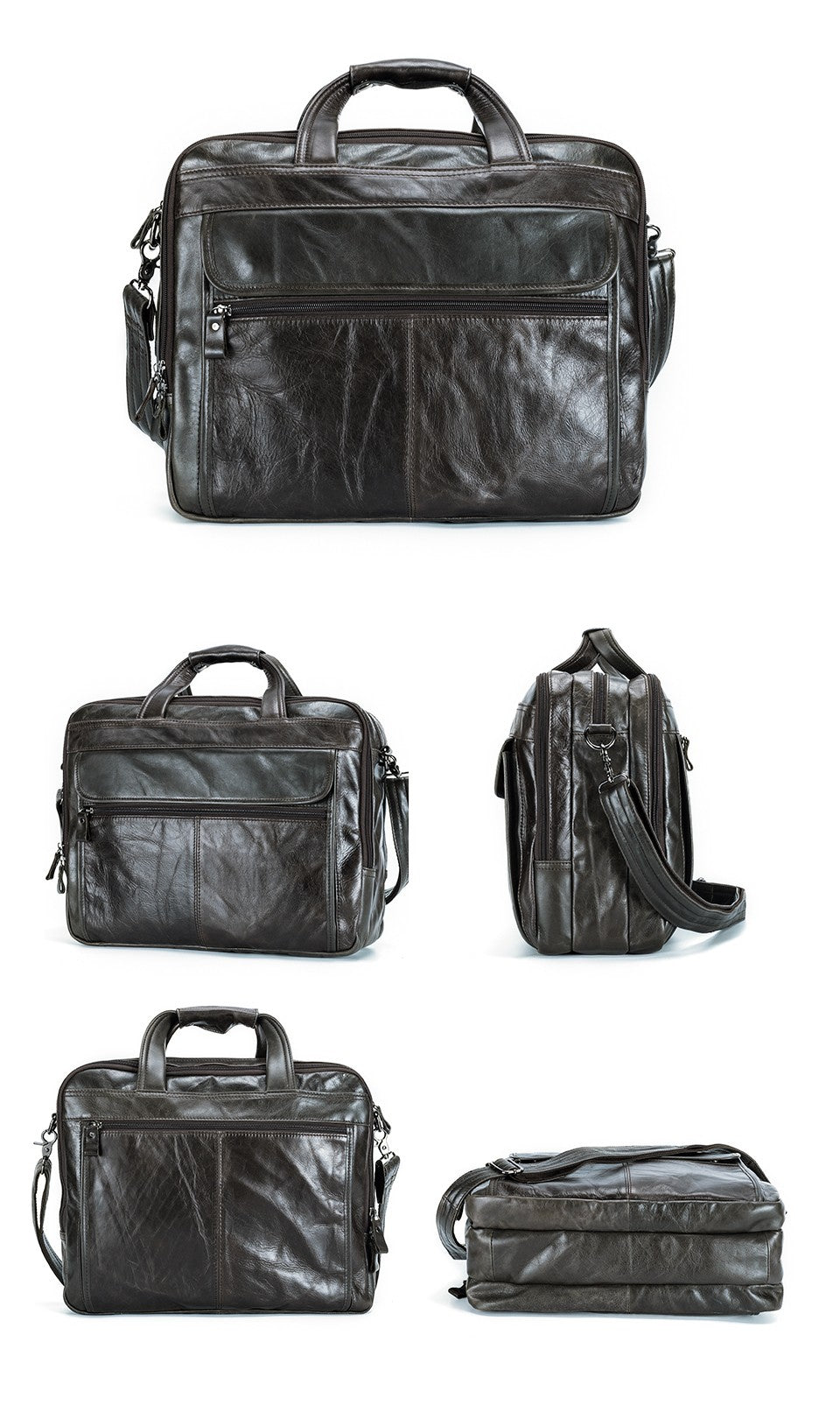 JOYIR Men Briefcases Genuine Leather Handbag 15.6"Laptop Messenger Shoulder Bag for Documents Men's Bag Business Totes 2022