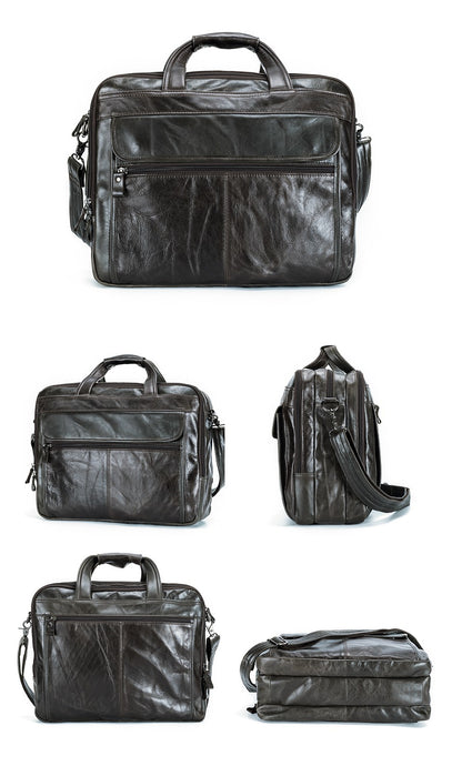 JOYIR Men Briefcases Genuine Leather Handbag 15.6"Laptop Messenger Shoulder Bag for Documents Men's Bag Business Totes 2022