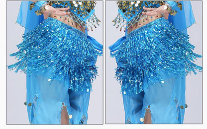 Sexy Sequins Tassel Dancewear Mini Skirt Women Clothes Jupe Femme Belly Dance Skirts Ladies Faldas Performance Stage Bottom Saia