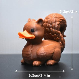 A creative squirrel and duck ornament for Christmas and holiday decoration.