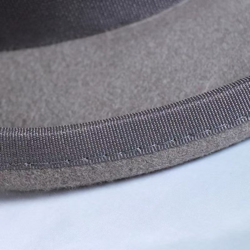 Wool Flat Man Top Hat Fashion Fedora Hats Versatile Panama Magician Cap Gentleman Cylinder Strap Steampunk Unisex Elegant