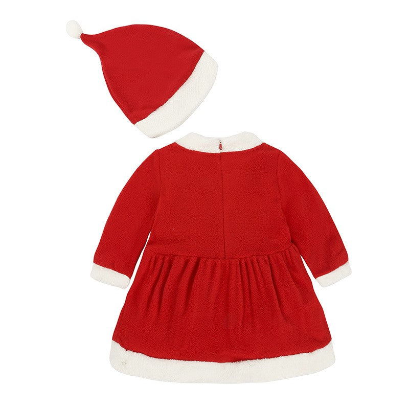 Christmas Baby Santa Claus Cosplay Costume Baby Boys Girls 3/4 Sleeve Clothes Toddler Kids Dress Children Clothing for 1-8 Years