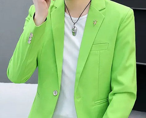 Men's Slim Fit Two-Piece Set Korean Style Spring Autumn Casual Trend British Hair Stylist Fashion Suit plus Trousers