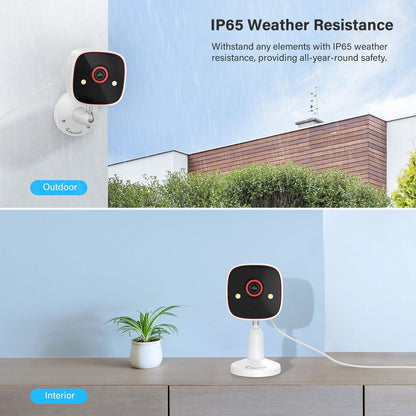 Câmeras de segurança externas/internas Jennov 5Ghz/2.4Ghz, câmera monitor sem fio WiFi 2K HD para animais de estimação, cães, gatos, bebês, para segurança residencial IP66