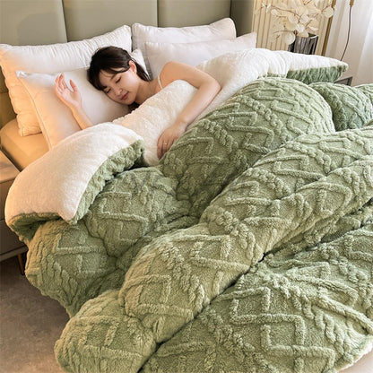 Manta de Cama Grossa de Inverno Quente de Alta Qualidade Cordeiro Artificial Caxemira Cobertores Pesados Edredom de Inverno Mais Grosso e Quente