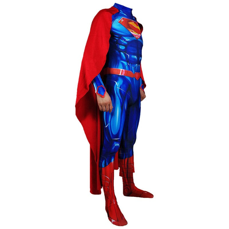 Classic Superman Adult Hero Costume Supergirl Bat Jumpsuit Adam Bodysuit for Halloween Cosplay Party Dress Up Outfits