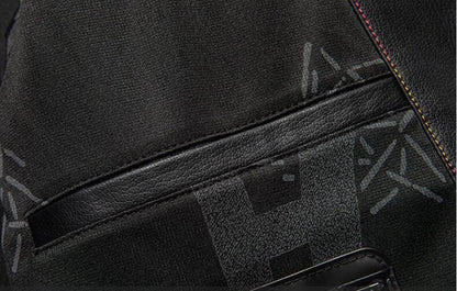 2025 Fall And Winter Models Men's Jacket Lapel Business Casual PU Leather Jacket Thin Thick Black Lake Blue