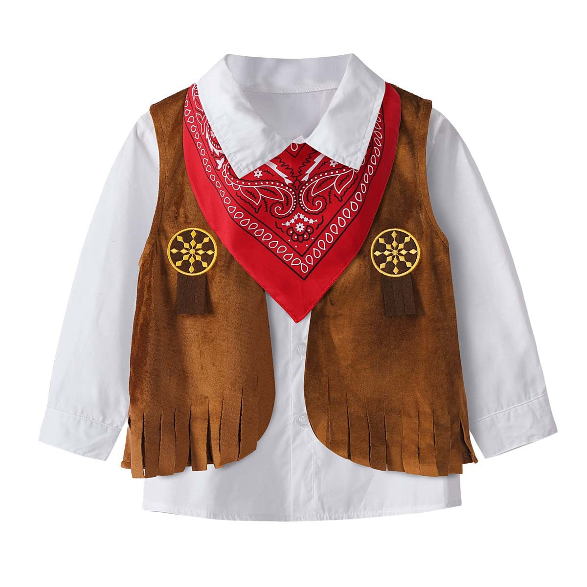 Kid Boys Cowboy Costume Children Western Cowboy Costumes Purim Cosplay Halloween Event Dress Up Party Stage Performance Outfits