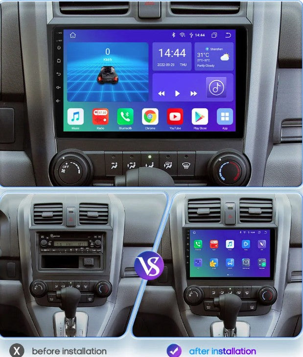 9 Inch Android 13.0 4GB+64GB For Honda CR-V 2007-2011 Car GPS Navigation Multimedia Player Radio Tape Recoder Head Unit Carplay