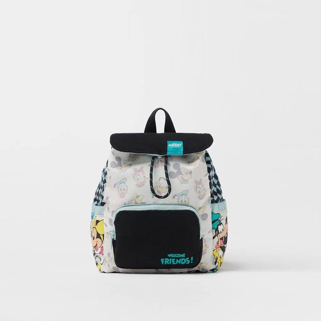 Mickey Mouse Printed Children Backpack Fashion Popular Desgin Boys Girls Double Shoulder Bag Kids Bags Cartoon Schoolbag