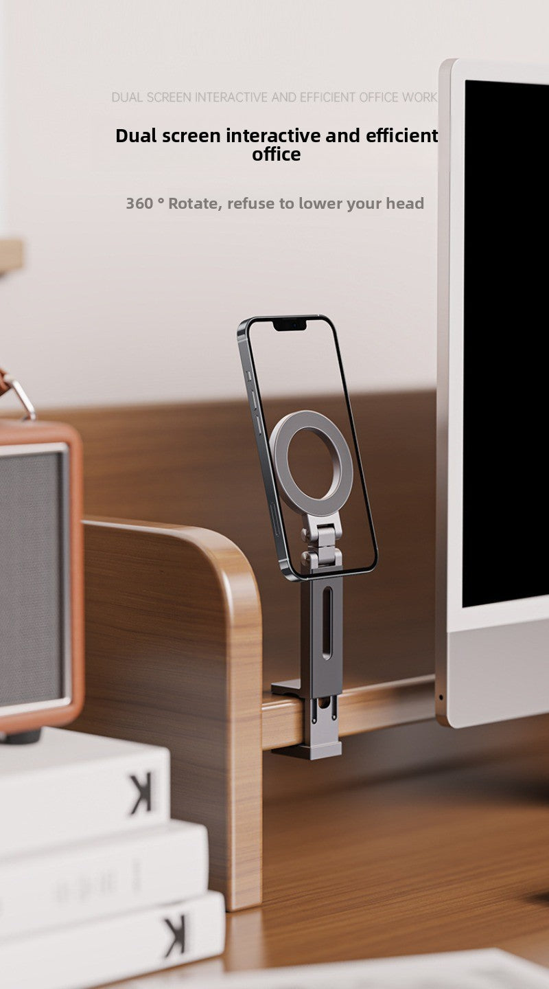 Universal Magnetic Phone Holder Travel Essentials Multi-axis Rotation Hands-Free Airplane Phone Mount Desktop Clip for Phone