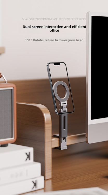 Universal Magnetic Phone Holder Travel Essentials Multi-axis Rotation Hands-Free Airplane Phone Mount Desktop Clip for Phone