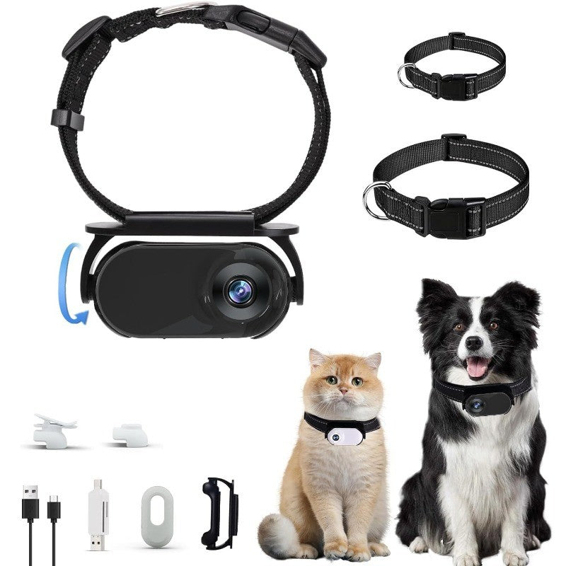 Câmera de Coleira para Animais de Estimação com Gravação de Vídeo Pequenas Câmeras de Ação Mini Câmera de Coleira Sem Fio para Cães Gatos Presente para Ambientes Internos e Externos
