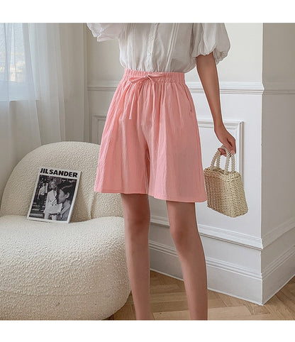 Women shorts Summer Casual Solid Cotton Linen shorts high waist loose shorts for girls Soft Cool female shorts M-3XL