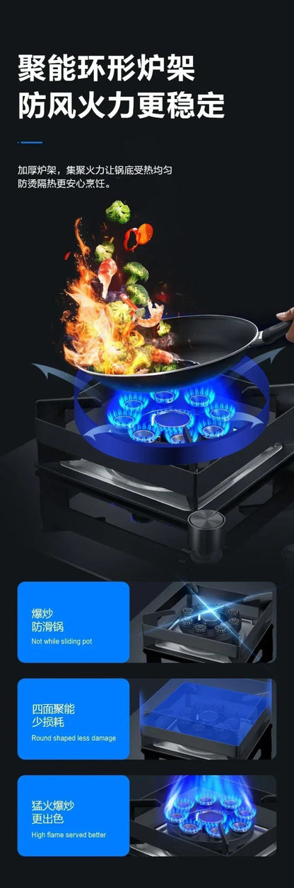 Energy-Saving Gas Cooker with Powerful Flame, Single Burner Natural Gas Cooktop for Home Kitchen AF