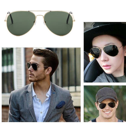 Fashion Brand Classic Pilot Men Sunglasses Vintage Metal Ray Sun Glasses Women Driving Male Shades UV400