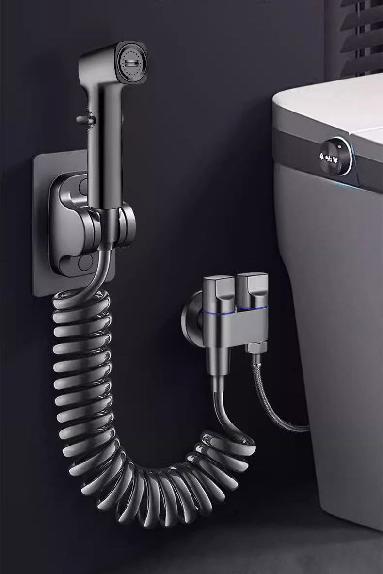Toilet companion 1 in 2 out flush spray gun faucet bidet booster nozzle bathroom flush gun high pressure household