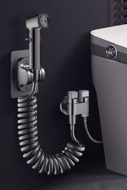 Toilet companion 1 in 2 out flush spray gun faucet bidet booster nozzle bathroom flush gun high pressure household