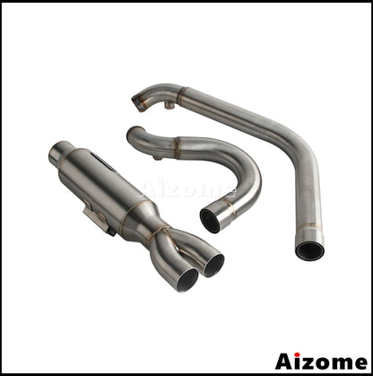 Motorcycle Racing 2-in-1 Exhaust Muffler 2.2" TIG Welded For Harley Dyna Fat Bob Street Bob Low Rider Super Wide Glide 2006-2017