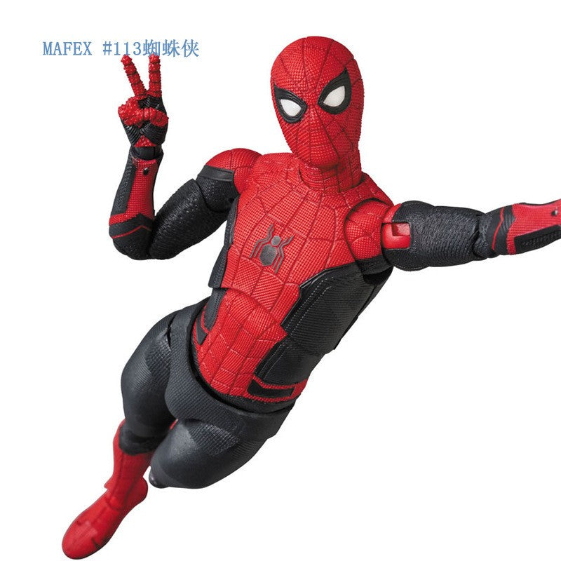 Boneco de Ação MAFEX113 Homem-Aranha Versão Homem-Aranha Longe de Casa Boneco Articulado Brinquedos Modelo Presente Para Namorado Crianças