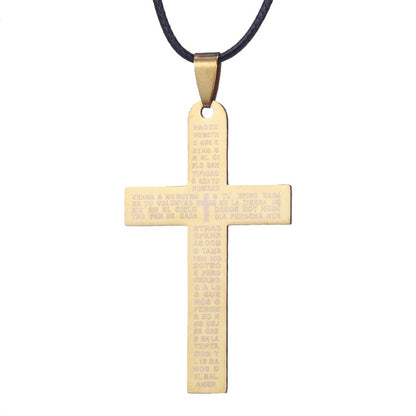 Colar de Bíblia ZRM Joias em Aço Inoxidável com Pingente de Cruz de Jesus para Homens e Mulheres Presentes