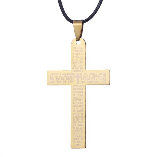 ZRM Jewelry Stainless steel Bible Necklace Jesus Cross Pendant For Men Women Gifts