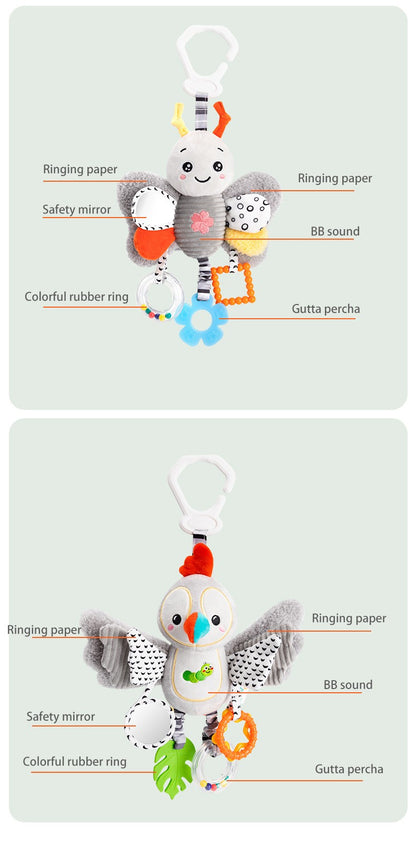 Chocalhos de Bebê Móbiles Desenho Animado Sino Animal Brinquedo Crianças Educação Precoce Desenvolvimento Sensorial Aperto de Mão Coelho Pinguim Chocalhos Brinquedos Presente