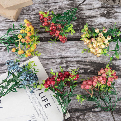Artificial Berry Flowers Red Blue Fake Plant DIY Fake Flower Arrangement Table Ornament For Home Party Weddings Christmas Decor