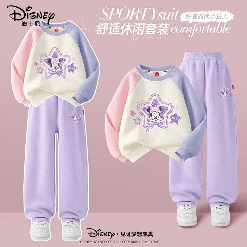 Autumn Baby Girls Boys Clothes Set Children Disney Mickey Printing Sweatshirt Top and Pants Bottom 2Pieces Suit Cotton Tracksuit
