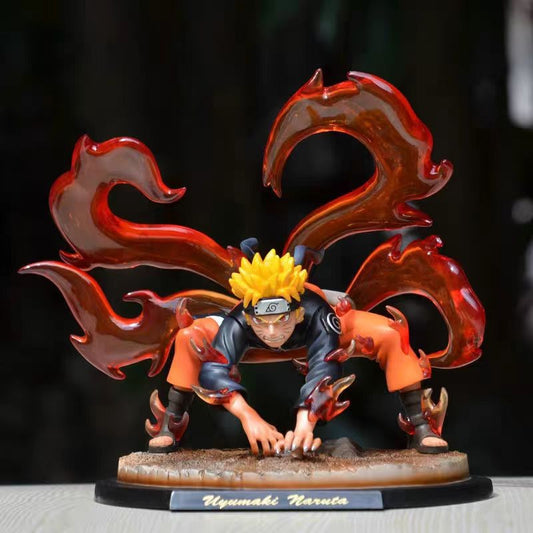 Naruto Quatro Caudas Naruto Uzumaki Modelo de Estátua Decoração de Mesa Coleção GK Modelo Feito à Mão Brinquedo de Figura de Anime Presentes Infantis