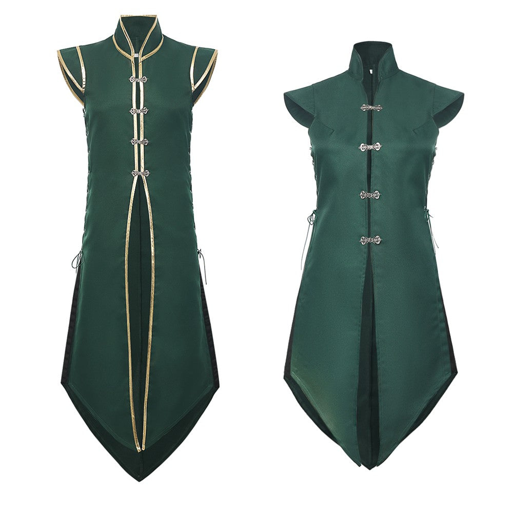 Mens Medieval Viking Vest Colete Vintage Sem Mangas Sobretudo Longo de Cavaleiro Renascentista Fantasia