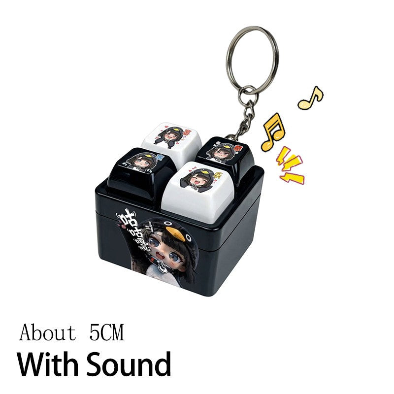 Funny Keychain Keyboard Keychain Press Button Keyring Make Sound Keyrings Goo Goo Gaga Hanging Pendant for Bag
