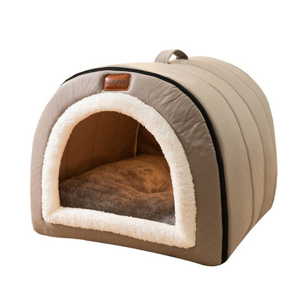 Cama de Cachorro de Inverno Autorrequecível Casa de Filhotes Aconchegante Tenda de Dormir para Gatos Caverna para Gatos Camas Ninho de Gatinhos Interno Cabana de Canil para Cães Gatos Pequenos e Médios