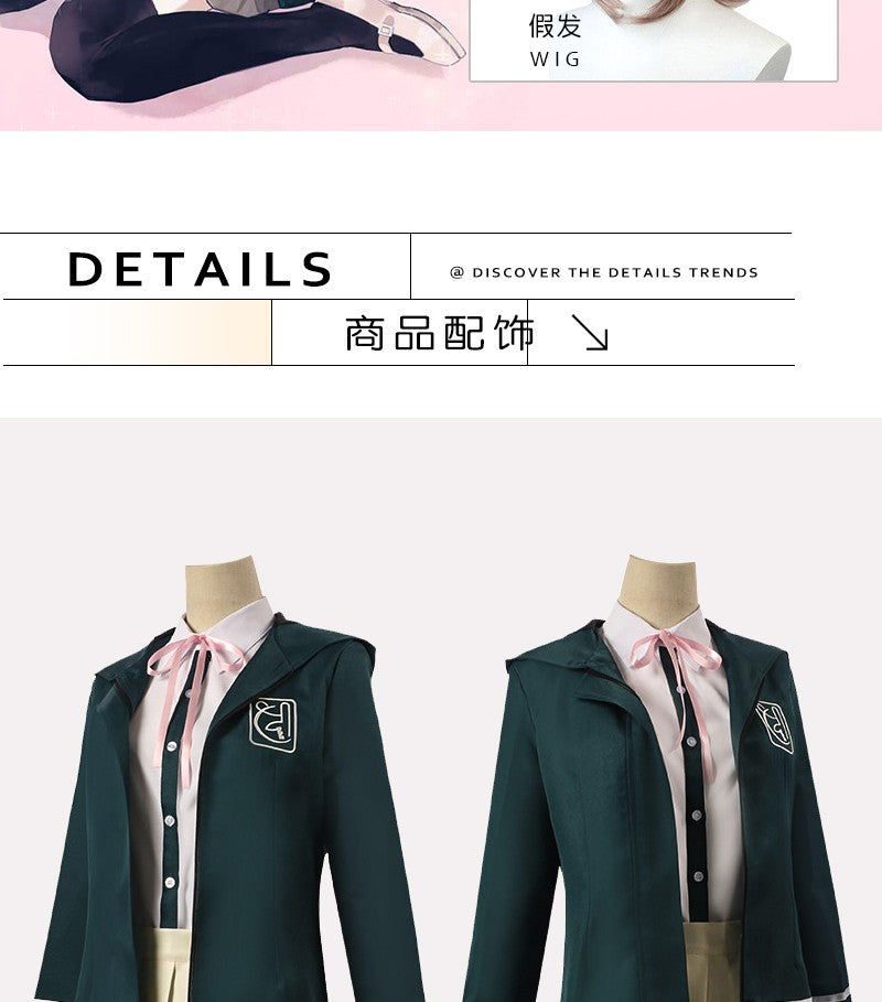 Uniforme de lycéens Anime recruté anronpa Nanami ChiaKi Cosplay Costume, veste à manches longues, jupe courte, jupe Loli