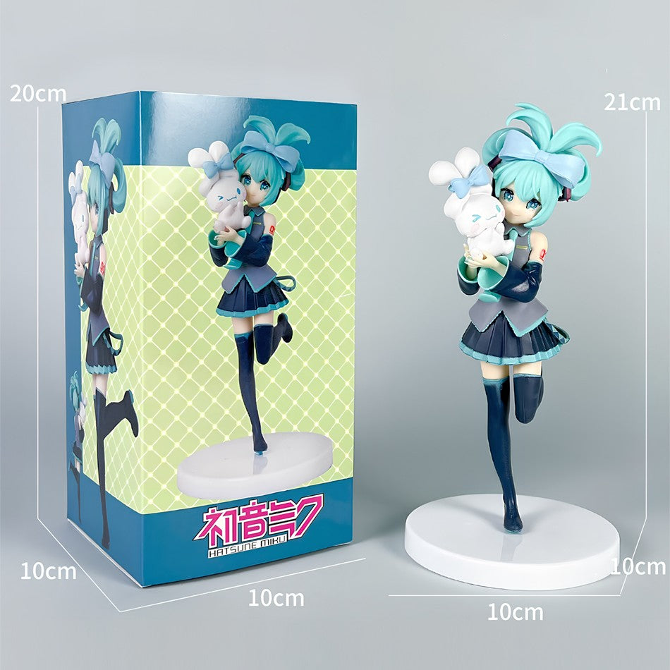 Animação Anime Linda Garota Hatsune Miku Artesanal Diabo Hatsune Miku Orelha de Gato Hatsune Miku Fofa Artesanal Modelo de PVC Decorações