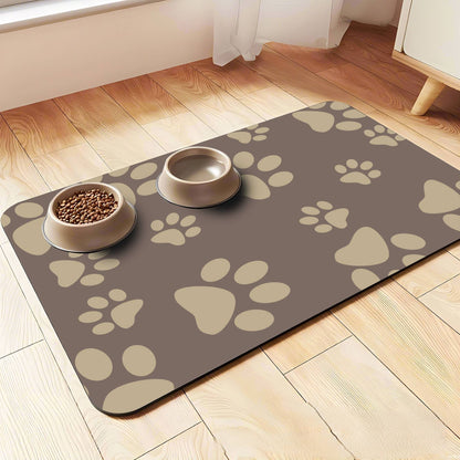 VIKAMA Tapetes de Chão para Animais de Estimação com Desenhos Animados de Verão Antiderrapantes Absorção de Água Resistentes ao Desgaste Vazamento Fácil de Limpar Tapetes para Comida de Cachorro Tapetes para Comida de Gato