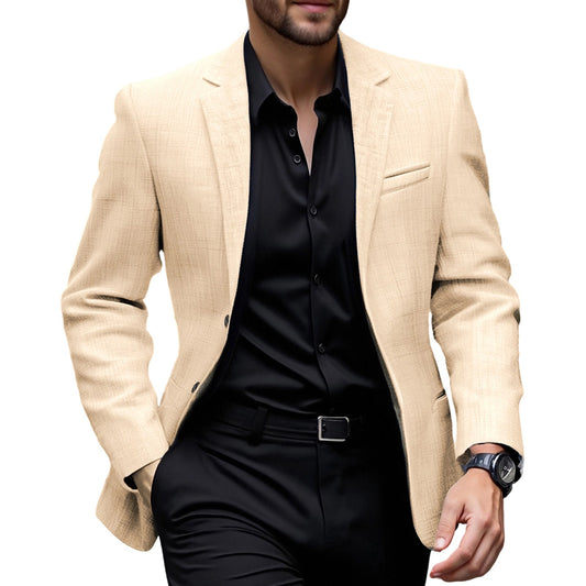 Men s  Fit Casual Blazer with Notched Lapel and Single Button Closure Fashionable Solid Color Sport Coat for Spring and