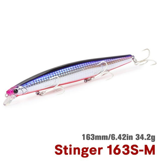 TSURIKNOYA STINGER 163S Isca Artificial Minnow de Fundo para Água Salgada com Lançamento Ultra Longo 163mm 34.2g Iscas Rígidas para Robalo