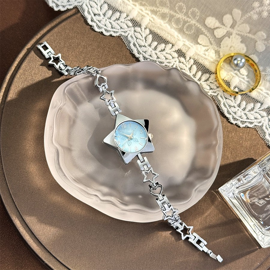New Creative Fashion Minimalist Holiday Star Bracelet Watch Jewelry High-End Ladies Quartz Watch Elegant Timepiece Accessory